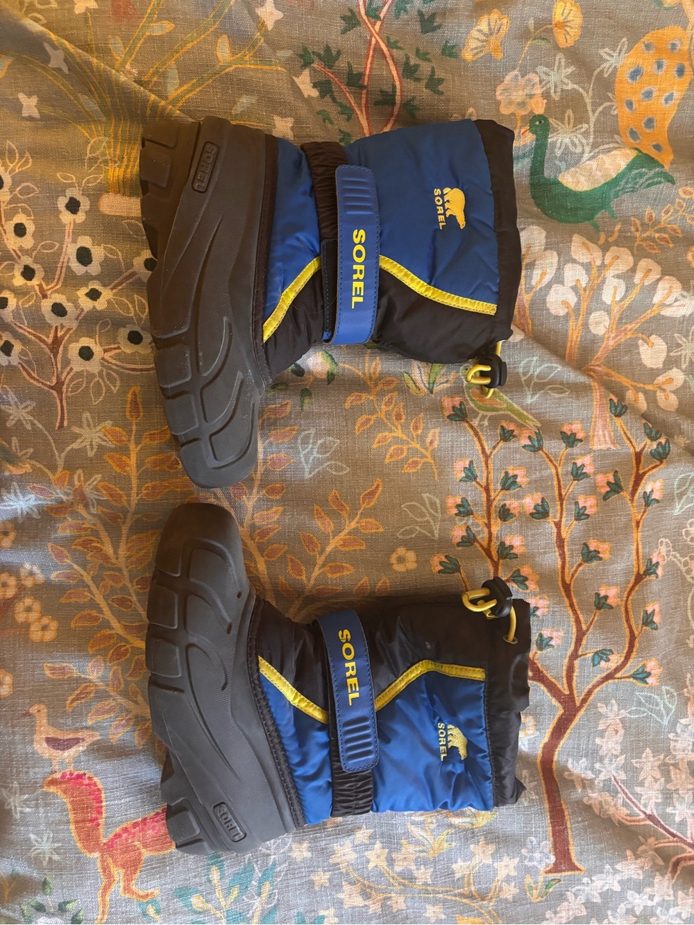 Sorel Kids Blue and Yellow Insulated Snow Boots